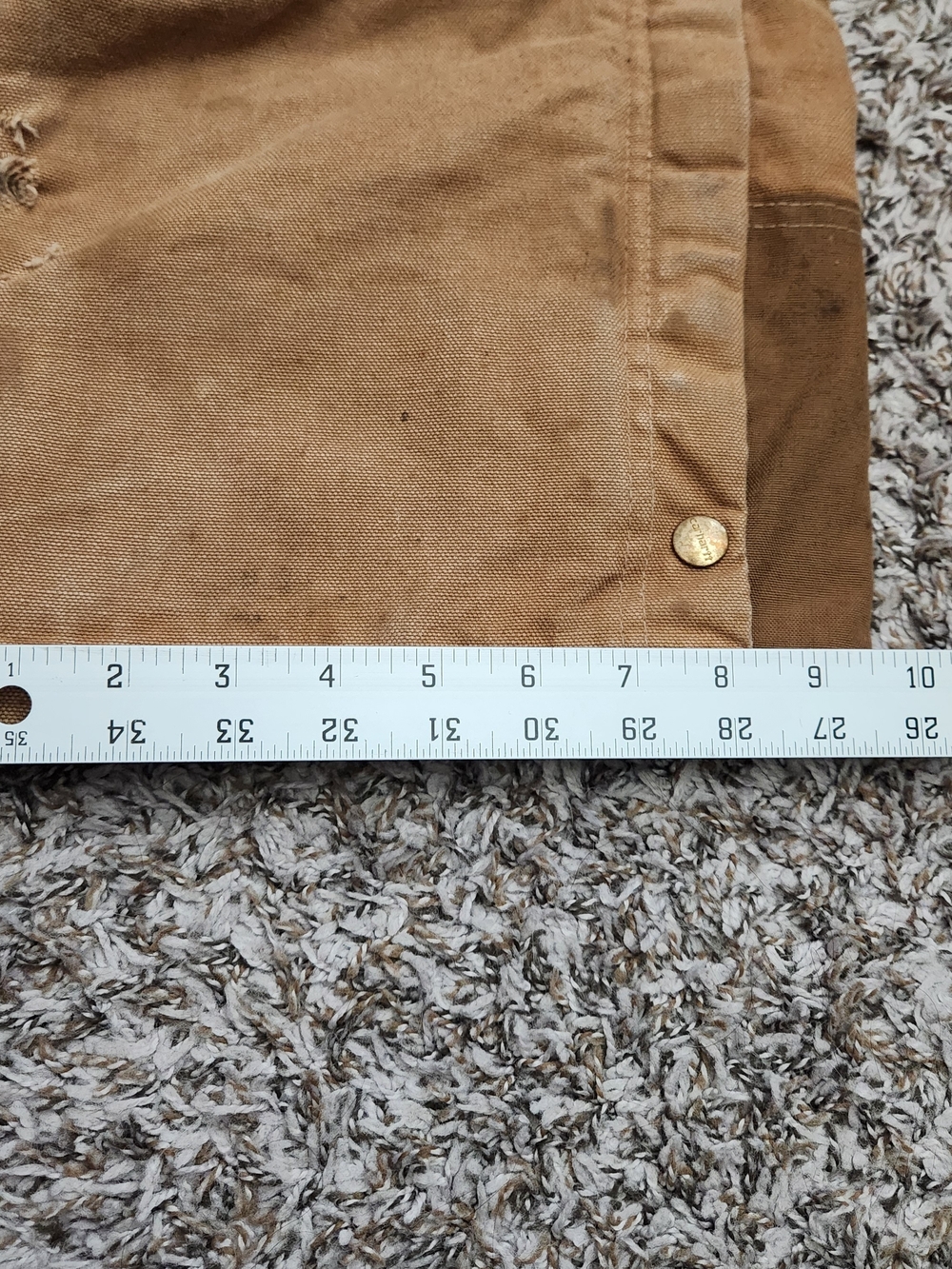Carhartt Duck Bib Overalls Men's 32x32 Brown Quilted Lined Zip to Thigh Chores - Picture 13 of 13